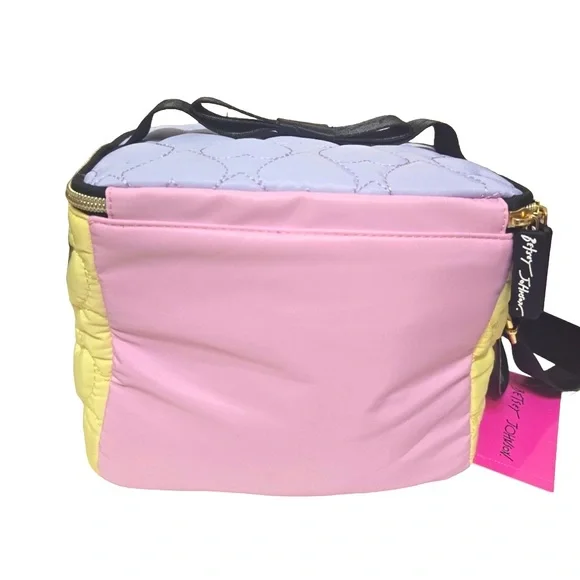 Betsey Johnson NWT Pink Lavender Yellow Quilted Insulated Crossbody Bag (P169) - Picture 6 of 9
